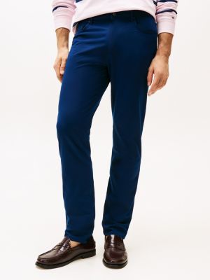 chino droit denton flex bleu pour hommes tommy hilfiger