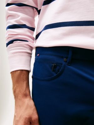 blauw denton flex chino met rechte broekspijpen voor heren - tommy hilfiger