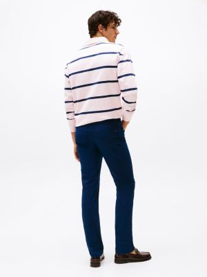 blauw denton flex chino met rechte broekspijpen voor heren - tommy hilfiger