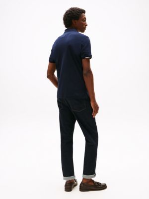 blau signature slim fit poloshirt für herren - tommy hilfiger