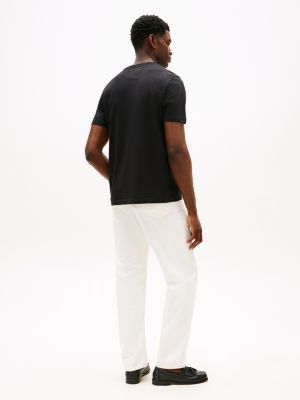 t-shirt con logo nero da uomini tommy hilfiger