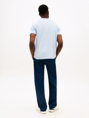blau rundhals-t-shirt mit logo für herren - tommy hilfiger