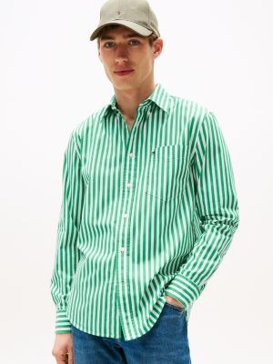 green th flex regular fit hemd mit streifen für herren - tommy hilfiger