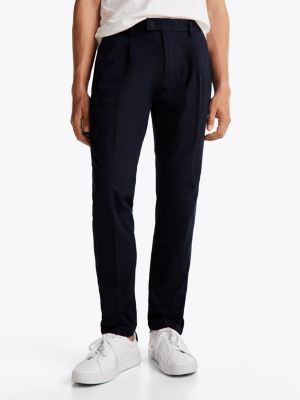 pantaloni chino denton sport dritti nero da uomini tommy hilfiger