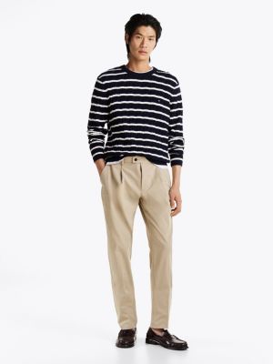 chino droit denton performance beige pour hommes tommy hilfiger