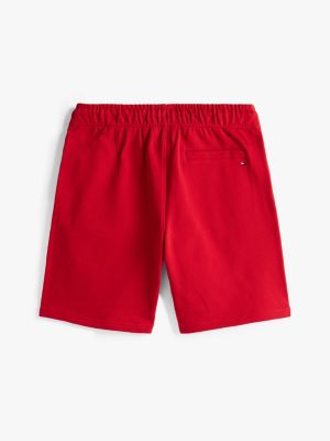 short de jogging adaptive à logo rouge pour hommes tommy hilfiger