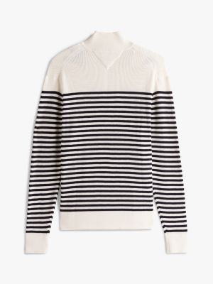 pullover adaptive con mezza zip e bandierina multicolore da uomini tommy hilfiger