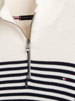 multi adaptive flag embroidery quarter-zip jumper for men tommy hilfiger