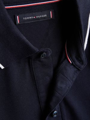 polo adaptive distintivo de corte slim azul de hombres tommy hilfiger