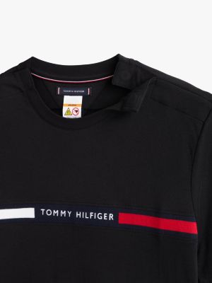 black adaptive logo t-shirt for men tommy hilfiger