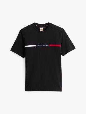 black adaptive t-shirt met logo voor heren - tommy hilfiger