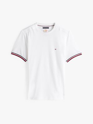 t-shirt global stripe adaptive white da uomini tommy hilfiger