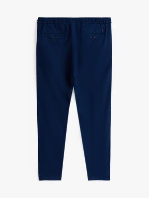 blue adaptive harlem relaxed linen blend trousers for men tommy hilfiger