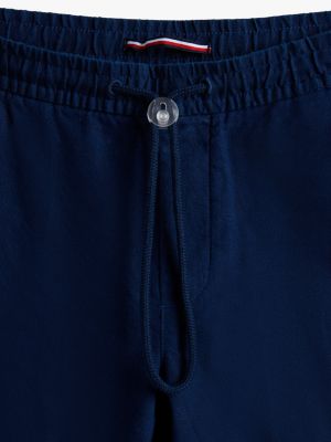 blau adaptive harlem relaxed fit leinenmix-hose für herren - tommy hilfiger