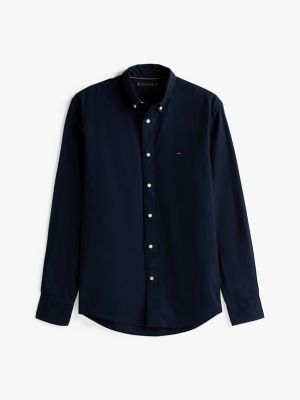 camicia th flex adaptive regular fit blue da uomini tommy hilfiger