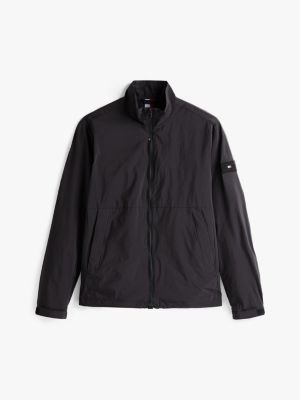 black adaptive reißverschlussjacke mit trichterkragen für herren - tommy hilfiger