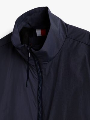 blue adaptive funnel neck zip-thru jacket for men tommy hilfiger