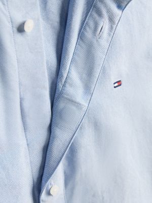 niebieski koszula z bawełny oxford z kolekcji adaptive dla mężczyźni - tommy hilfiger