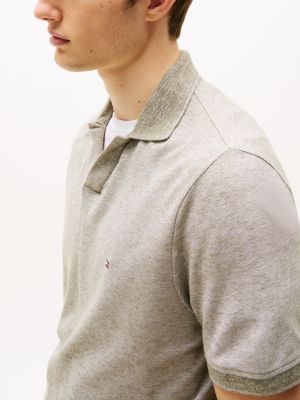 white regular fit polo shirt with linen for men tommy hilfiger