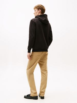 black tonal logo embroidery hoody for men tommy hilfiger
