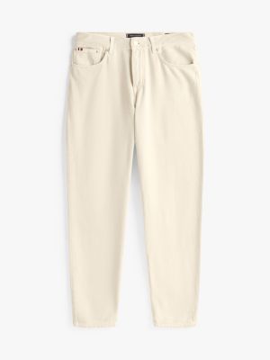 beige harlem washed tapered jeans for men tommy hilfiger