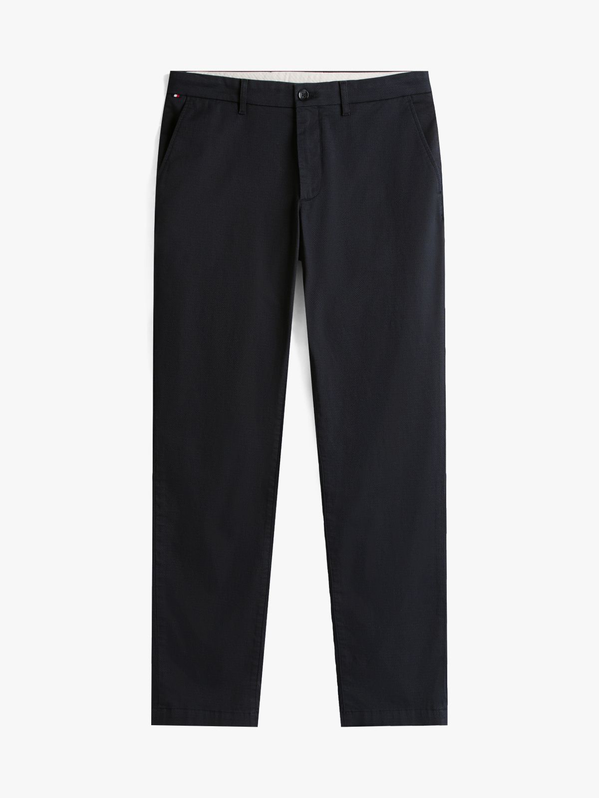 Denton Textured Print Straight Leg Chinos — Blue