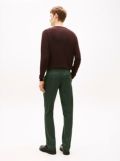 Denton Textured Print Straight Leg Chinos — Green 4
