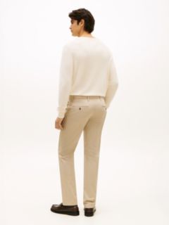 Denton Textured Print Straight Leg Chinos — Beige 4