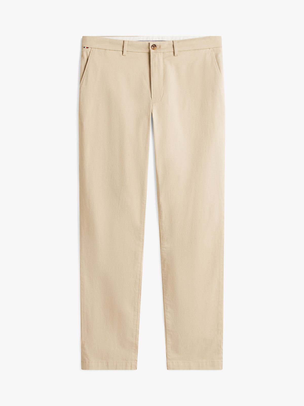 Denton Textured Print Straight Leg Chinos — Beige