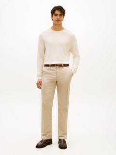 Denton Textured Print Straight Leg Chinos — Beige 1