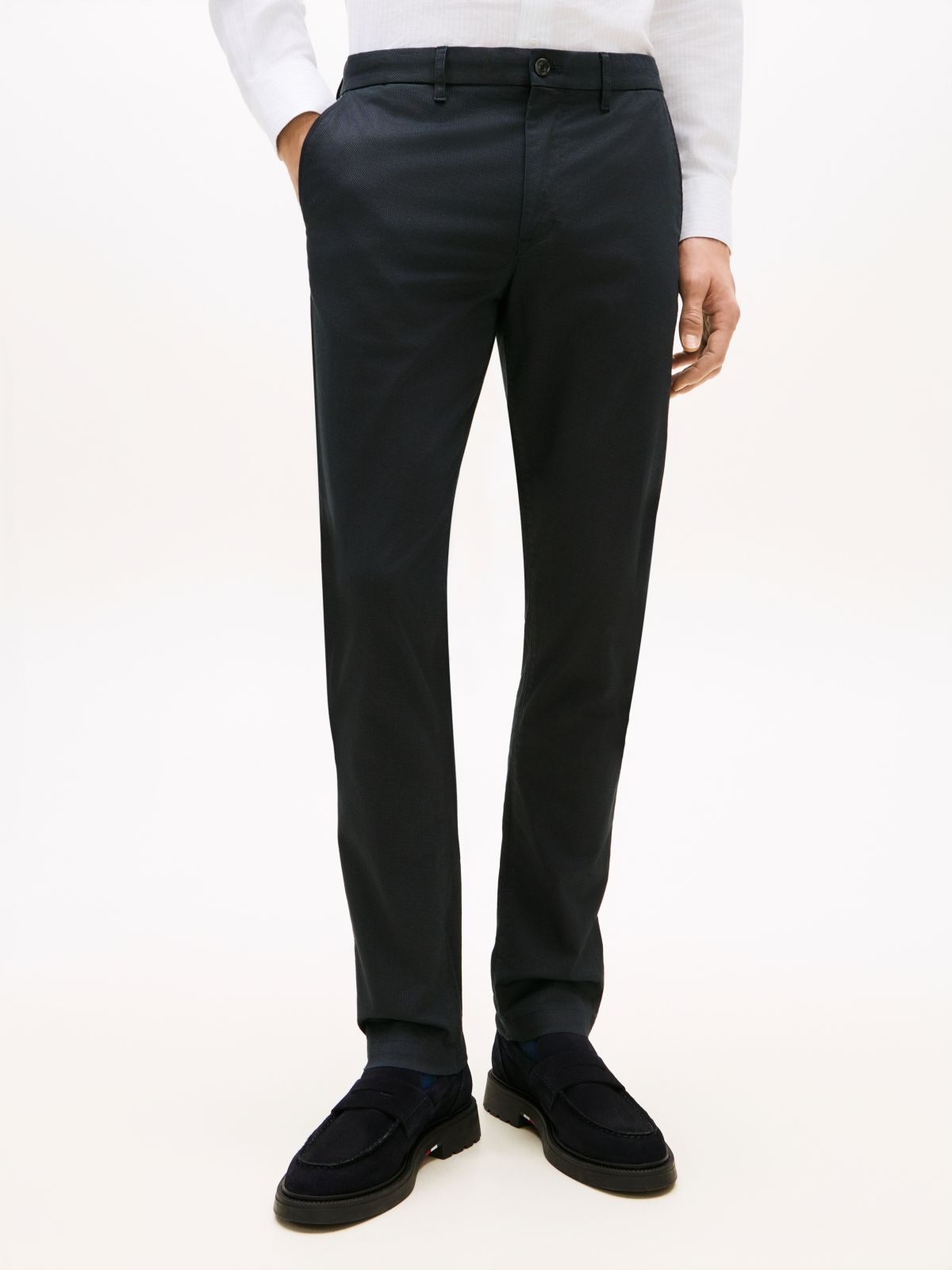 Bleecker Print Slim Chinos — Blue