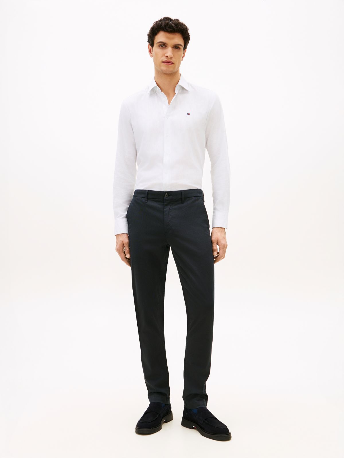 Bleecker Print Slim Chinos — Blue
