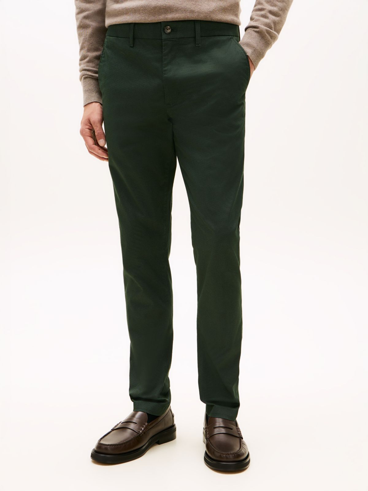 Bleecker Print Slim Chinos — Green