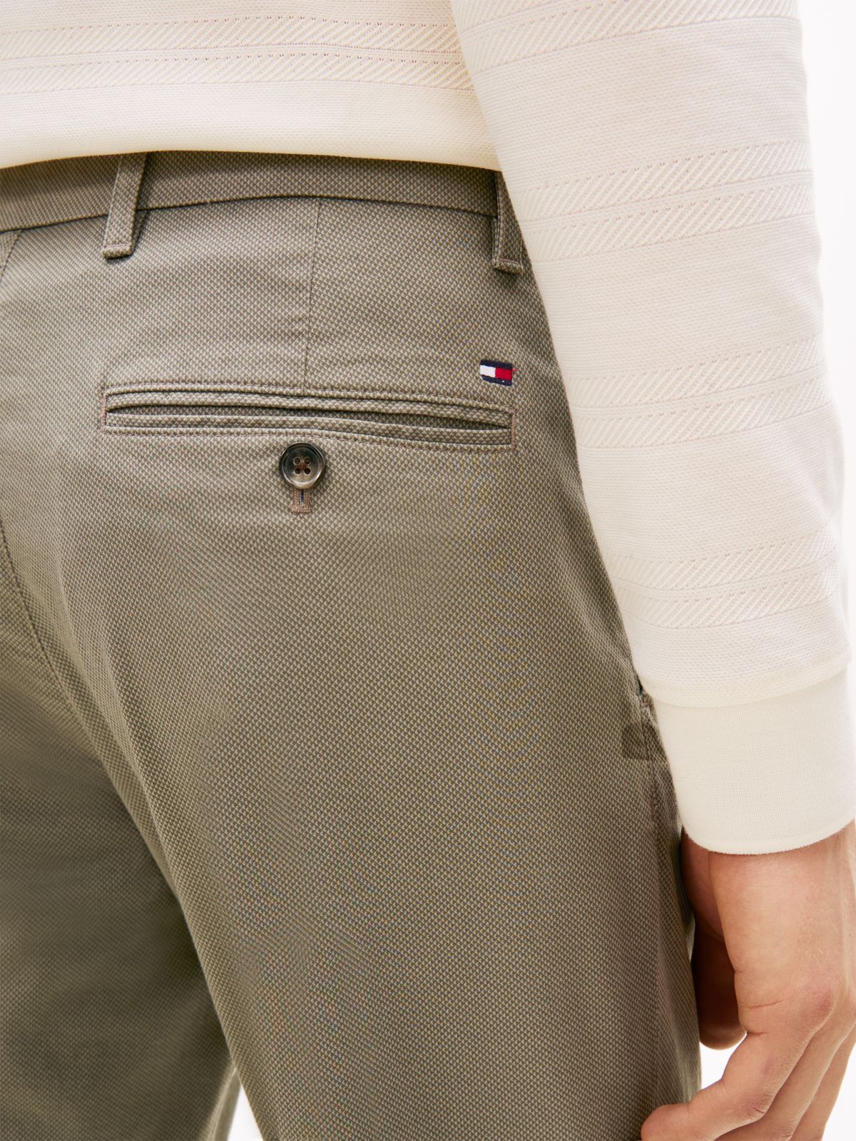 Bleecker Print Slim Chinos — Grey