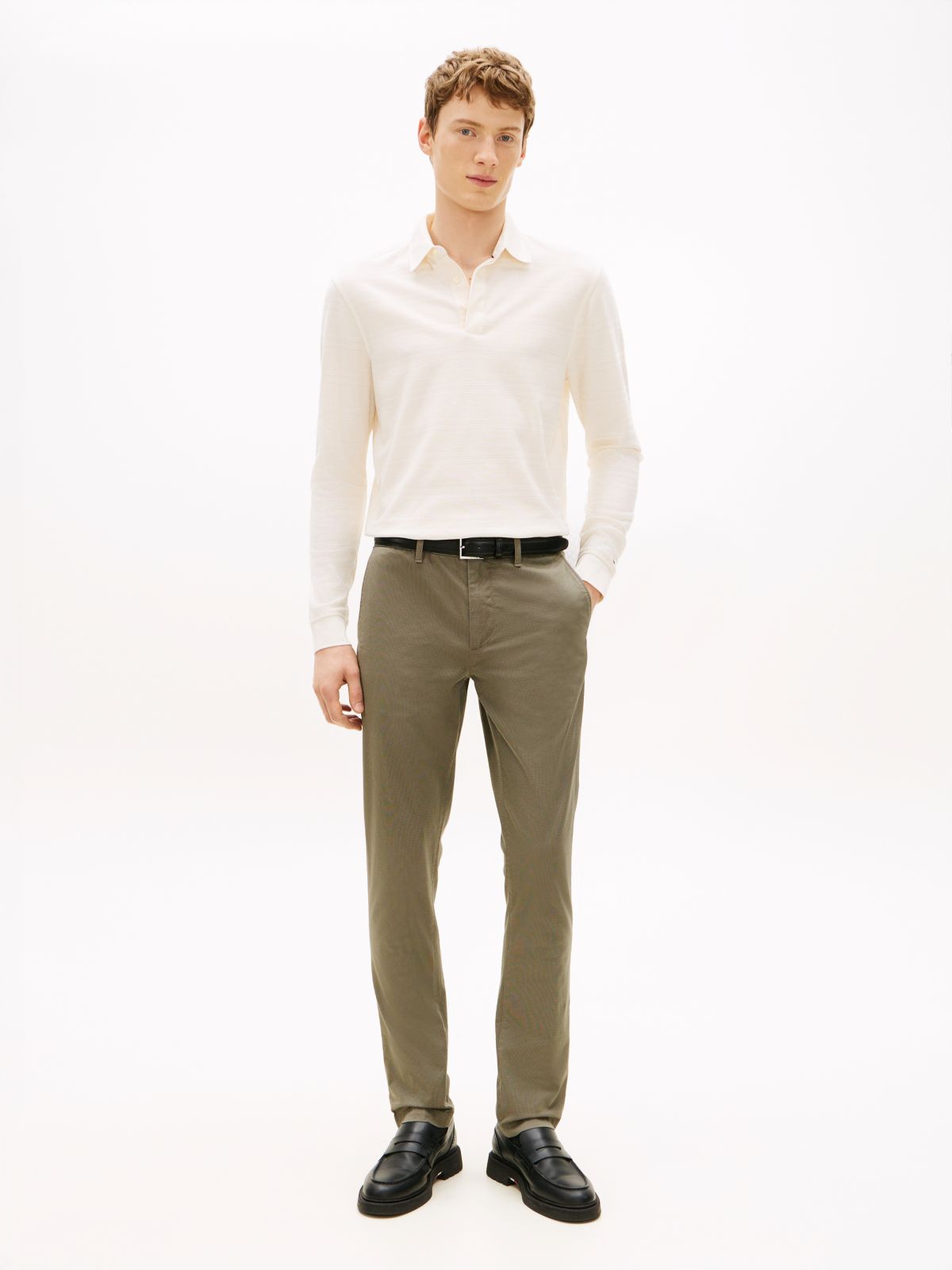 Bleecker Print Slim Chinos — Grey
