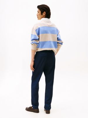 blue performance harlem tapered twill trousers for men tommy hilfiger