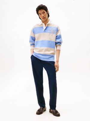blue performance harlem tapered twill trousers for men tommy hilfiger