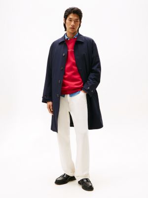 blue smart casual performance 3-in-1 oversized car coat for men tommy hilfiger