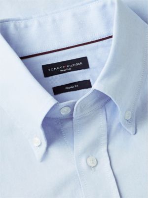 blue new york label regular fit oxford shirt for men tommy hilfiger