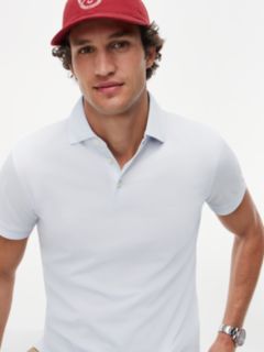New York Label Slim Fit Wide-Spread Polo Shirt — Blue 3