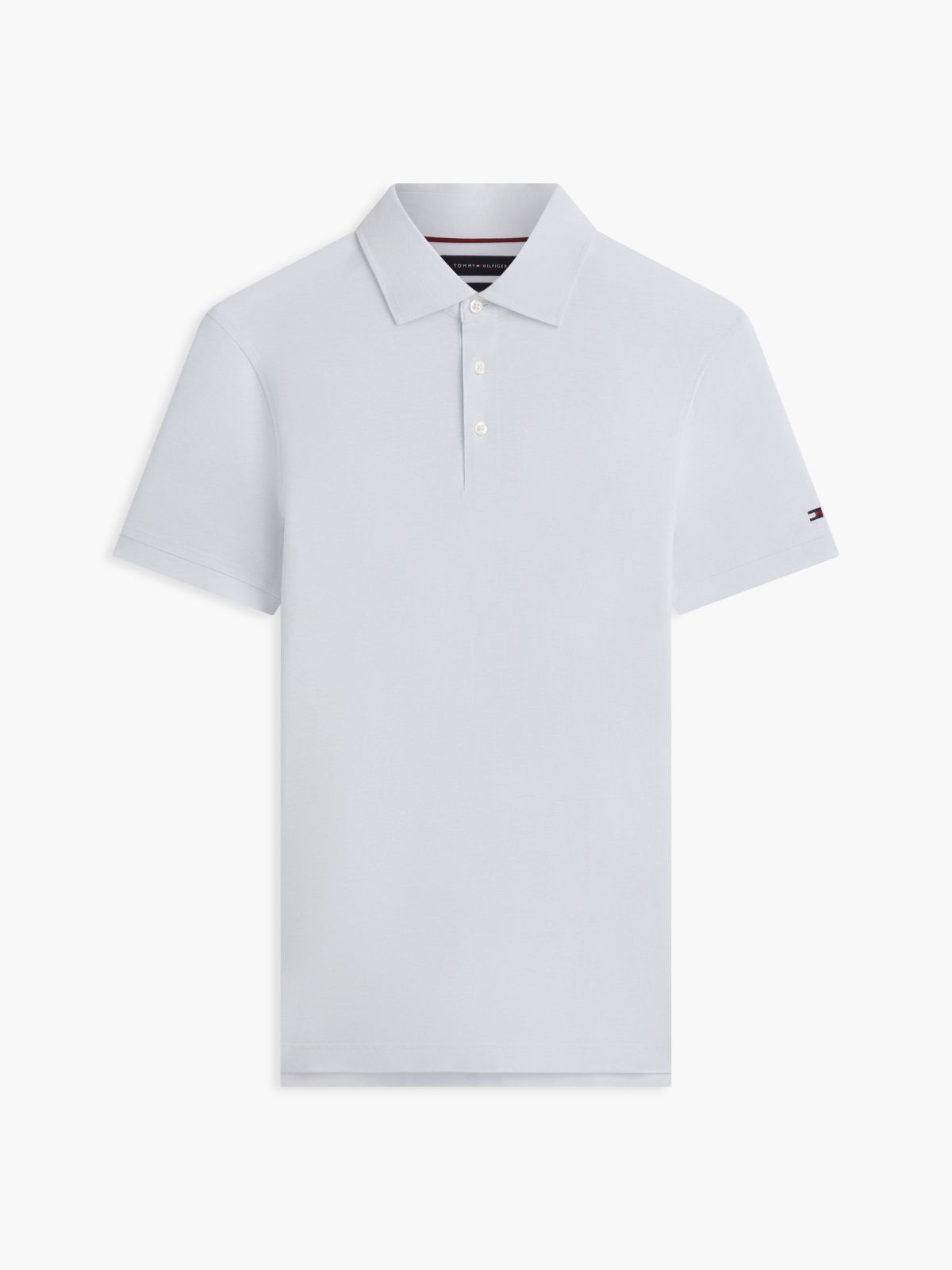 New York Label Slim Fit Wide-Spread Polo Shirt — Blue