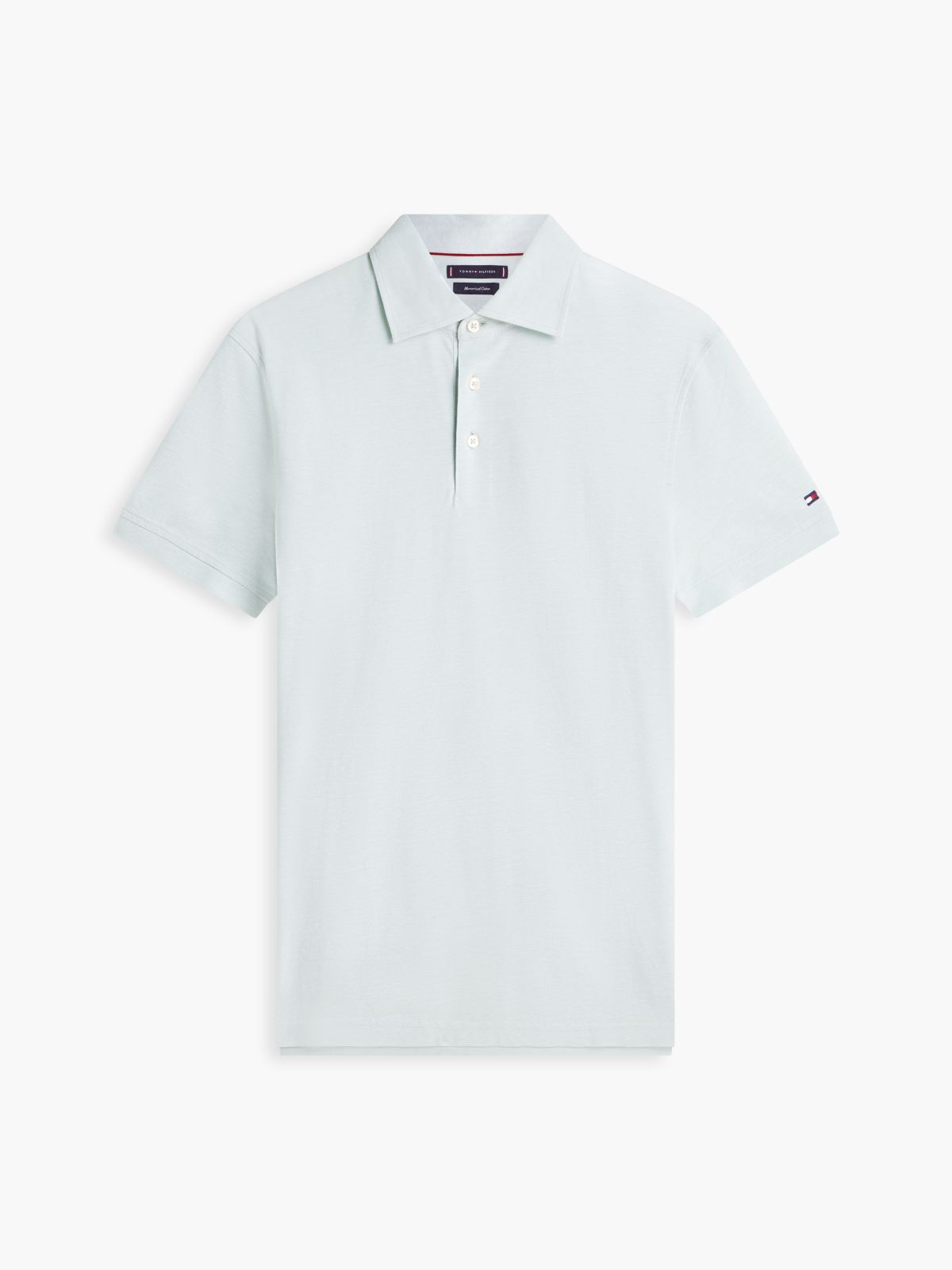 New York Label Slim Fit Wide-Spread Polo Shirt — Green