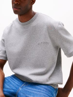 blue athleisure relaxed short sleeve sweatshirt for men tommy hilfiger