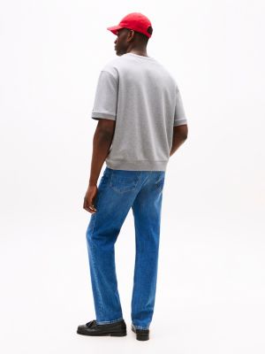 blue athleisure relaxed short sleeve sweatshirt for men tommy hilfiger