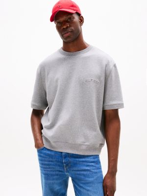 blue athleisure relaxed short sleeve sweatshirt for men tommy hilfiger