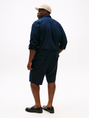 blue plus brooklyn linen blend chino shorts for men tommy hilfiger