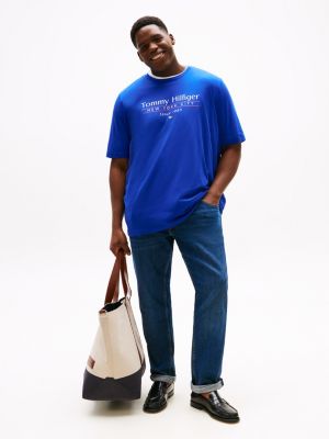 blue plus logo crew neck t-shirt for men tommy hilfiger