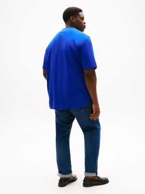 blue plus logo crew neck t-shirt for men tommy hilfiger