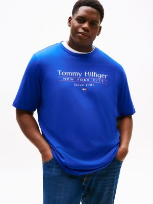 blue plus t-shirt met ronde hals en logo voor heren - tommy hilfiger