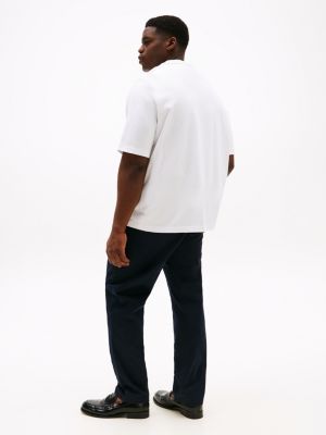 white plus multi-flag embroidery crew neck t-shirt for men tommy hilfiger